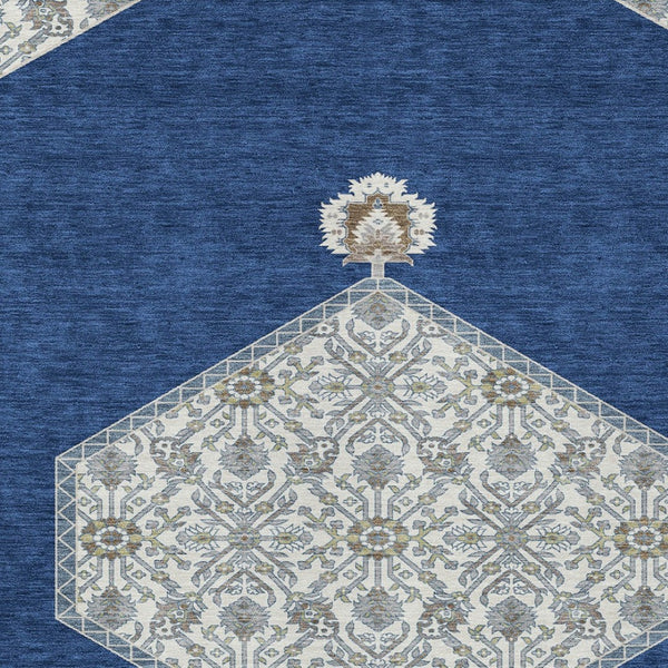 Homeroots 3' Artichoke Green Beige Ivory Oriental Washable Area Rug For Indoor Outdoor Spaces, Durable Design 3' X 5' Polyester 598214