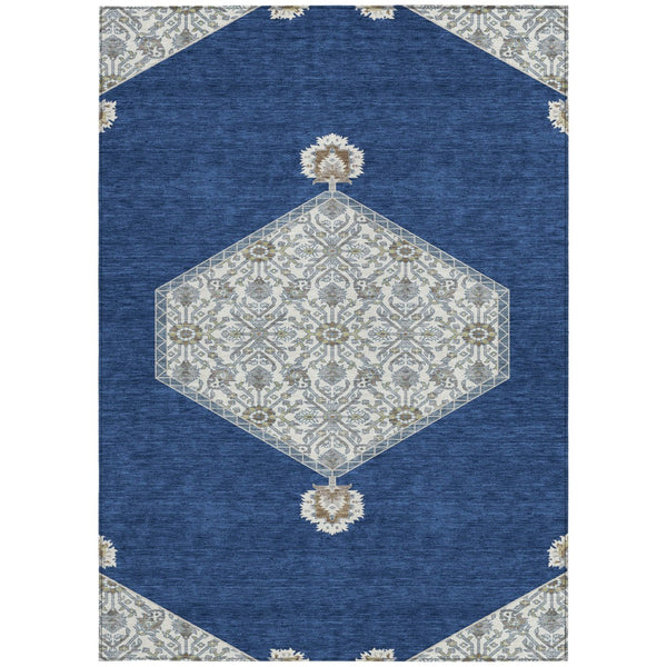 Homeroots 3' Artichoke Green Beige Ivory Oriental Washable Area Rug For Indoor Outdoor Spaces, Durable Design 8' X 10' Polyester 598217