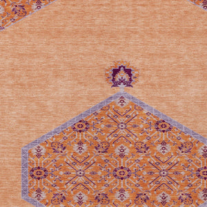 Homeroots 3' Artichoke Green Beige Ivory Oriental Washable Area Rug For Indoor Outdoor Spaces, Durable Design 5' X 8' Polyester 598221