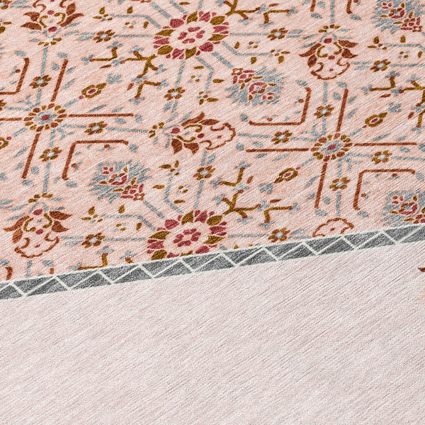 Homeroots 3' Artichoke Green Beige Ivory Oriental Washable Area Rug For Indoor Outdoor Spaces, Durable Design 3' X 5' Polyester 598226