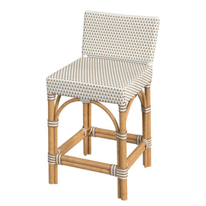 Butler Specialty Butler Amalfi Outdoor Counter Stool - Stylish, Lightweight Design For Elegant Patio Comfort And Versatility Beige And White Aluminum,Pu 5982433-butler