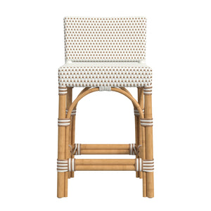Butler Specialty Butler Amalfi Outdoor Counter Stool - Stylish, Lightweight Design For Elegant Patio Comfort And Versatility Beige And White Aluminum,Pu 5982433-butler