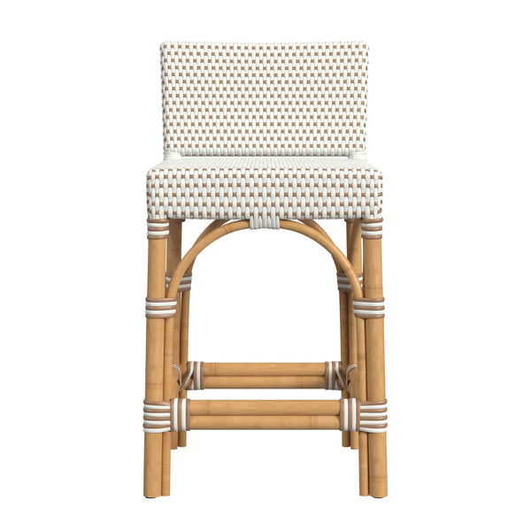 Butler Specialty Butler Amalfi Outdoor Counter Stool - Stylish, Lightweight Design For Elegant Patio Comfort And Versatility Beige And White Aluminum,Pu 5982433-butler