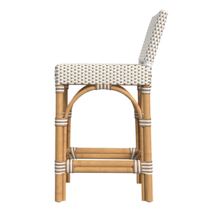 Butler Specialty Butler Amalfi Outdoor Counter Stool - Stylish, Lightweight Design For Elegant Patio Comfort And Versatility Beige And White Aluminum,Pu 5982433-butler