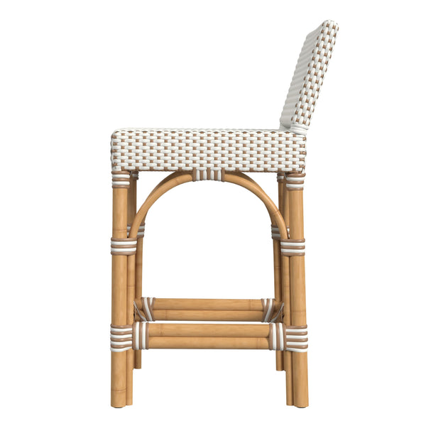 Butler Specialty Butler Amalfi Outdoor Counter Stool - Stylish, Lightweight Design For Elegant Patio Comfort And Versatility Beige And White Aluminum,Pu 5982433-butler