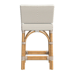 Butler Specialty Butler Amalfi Outdoor Counter Stool - Stylish, Lightweight Design For Elegant Patio Comfort And Versatility Beige And White Aluminum,Pu 5982433-butler