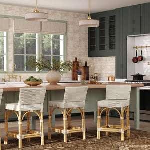 Butler Specialty Butler Amalfi Outdoor Counter Stool - Stylish, Lightweight Design For Elegant Patio Comfort And Versatility Beige And White Aluminum,Pu 5982433-butler