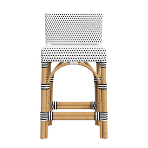 Butler Specialty Butler Amalfi Outdoor Counter Stool - Stylish, Lightweight Design For Elegant Patio Comfort And Versatility Black And White Aluminum,Pu 5982434-butler