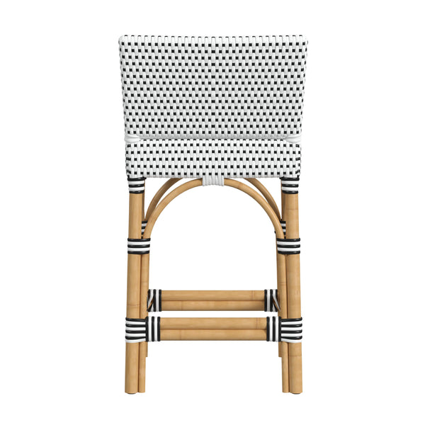 Butler Specialty Butler Amalfi Outdoor Counter Stool - Stylish, Lightweight Design For Elegant Patio Comfort And Versatility Black And White Aluminum,Pu 5982434-butler