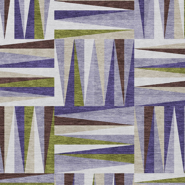 Homeroots 3' Stylish Geometric Beige Gray Ivory Washable Area Rug For Indoor And Outdoor Spaces, Durable Design 3' X 5' Polyester 598274