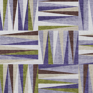 Homeroots 3' Stylish Geometric Beige Gray Ivory Washable Area Rug For Indoor And Outdoor Spaces, Durable Design 9' X 12' Polyester 598278