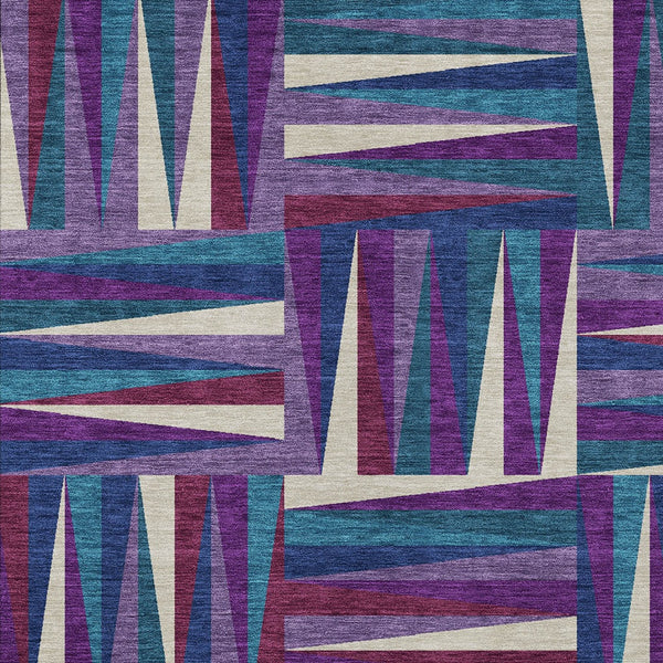 Homeroots 3' Stylish Geometric Beige Gray Ivory Washable Area Rug For Indoor And Outdoor Spaces, Durable Design 5' X 8' Polyester 598293