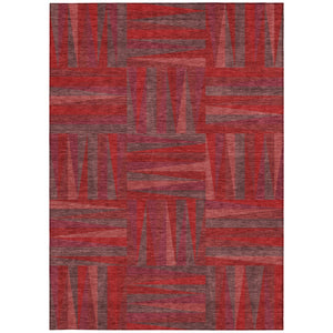 Homeroots 3' Stylish Geometric Beige Gray Ivory Washable Area Rug For Indoor And Outdoor Spaces, Durable Design 5' X 8' Polyester 598299