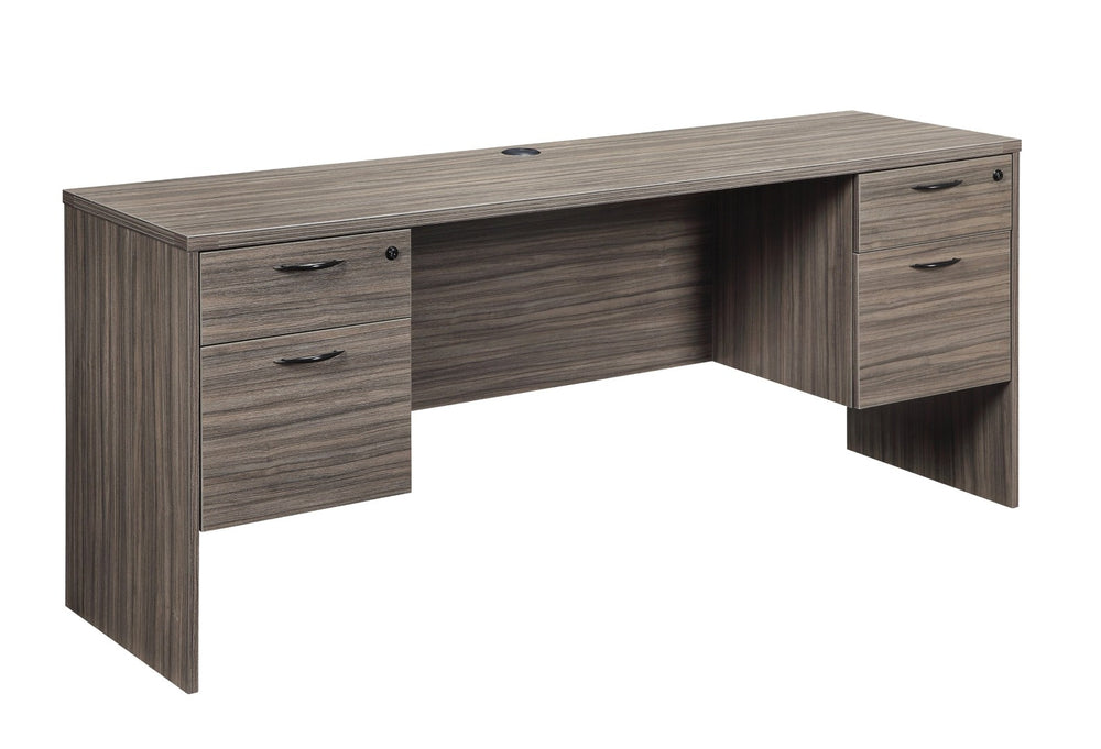 OSP Home Furnishings Lodi Double Pedestal Credenza with Modular Storage for Modern Executive Office Use LODURB-TYP5
