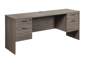 OSP Home Furnishings Lodi Double Pedestal Credenza with Modular Storage for Modern Executive Office Use LODURB-TYP5