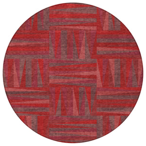 Homeroots 3' Stylish Geometric Beige Gray Ivory Washable Area Rug For Indoor And Outdoor Spaces, Durable Design 8' Round Polyester 598300