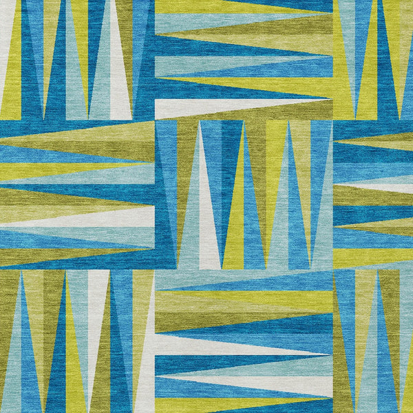 Homeroots 3' Stylish Geometric Beige Gray Ivory Washable Area Rug For Indoor And Outdoor Spaces, Durable Design 5' X 8' Polyester 598305