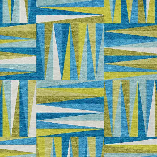 Homeroots 3' Stylish Geometric Beige Gray Ivory Washable Area Rug For Indoor And Outdoor Spaces, Durable Design 8' X 10' Polyester 598307