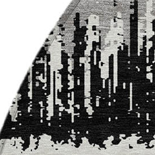 Homeroots 3' Striped Artichoke Green Beige Ivory Washable Area Rug For Indoor Outdoor Spaces, Durable Design 8' Round Polyester 598318