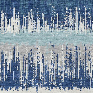 Homeroots 3' Striped Artichoke Green Beige Ivory Washable Area Rug For Indoor Outdoor Spaces, Durable Design 5' X 8' Polyester 598329