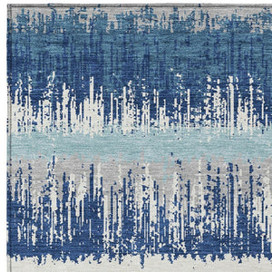 Homeroots 3' Striped Artichoke Green Beige Ivory Washable Area Rug For Indoor Outdoor Spaces, Durable Design 8' X 10' Polyester 598331