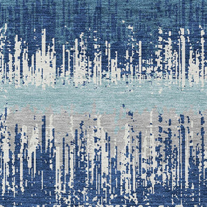 Homeroots 3' Striped Artichoke Green Beige Ivory Washable Area Rug For Indoor Outdoor Spaces, Durable Design 8' X 10' Polyester 598331