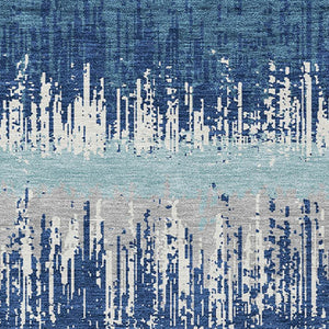 Homeroots 3' Striped Artichoke Green Beige Ivory Washable Area Rug For Indoor Outdoor Spaces, Durable Design 10' X 14' Polyester 598333