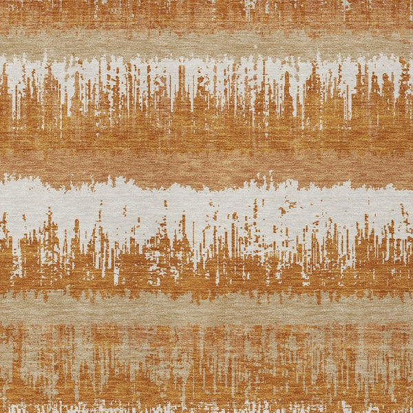 Homeroots 3' Striped Artichoke Green Beige Ivory Washable Area Rug For Indoor Outdoor Spaces, Durable Design 9' X 12' Polyester 598338