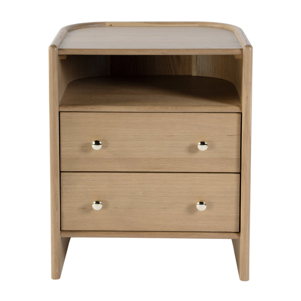 Butler Specialty Butler Colin 21" Wood Nightstand With 2 Drawers & Open Shelf - Elegant Light Brown Bedroom Accent Light Brown Mdf,Plywood,Pine,Acacia,Oak 5983492-butler