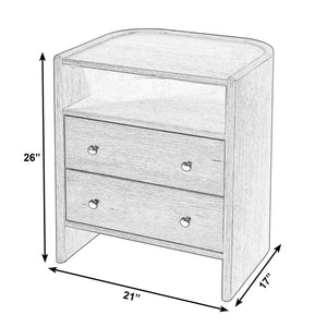 Butler Specialty Butler Colin 21" Wood Nightstand With 2 Drawers & Open Shelf - Elegant Light Brown Bedroom Accent Light Brown Mdf,Plywood,Pine,Acacia,Oak 5983492-butler