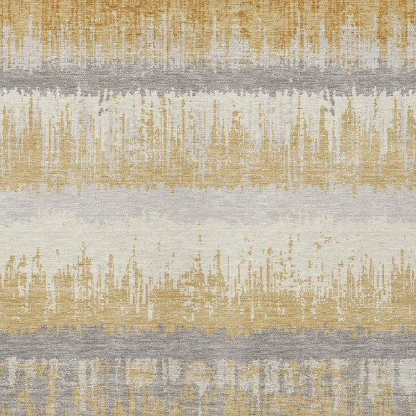 Homeroots 3' Striped Artichoke Green Beige Ivory Washable Area Rug For Indoor Outdoor Spaces, Durable Design 9' X 12' Polyester 598350