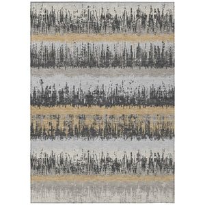 HomeRoots 9' X 12' Striped Indoor Outdoor Area Rug - Durable, Washable, Stain-Resistant, Stylish Gray-Brown Beige 598356