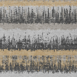 Homeroots 3' Striped Artichoke Green Beige Ivory Washable Area Rug For Indoor Outdoor Spaces, Durable Design 9' X 12' Polyester 598356