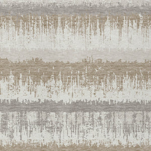 Homeroots 3' Striped Artichoke Green Beige Ivory Washable Area Rug For Indoor Outdoor Spaces, Durable Design 5' X 8' Polyester 598359