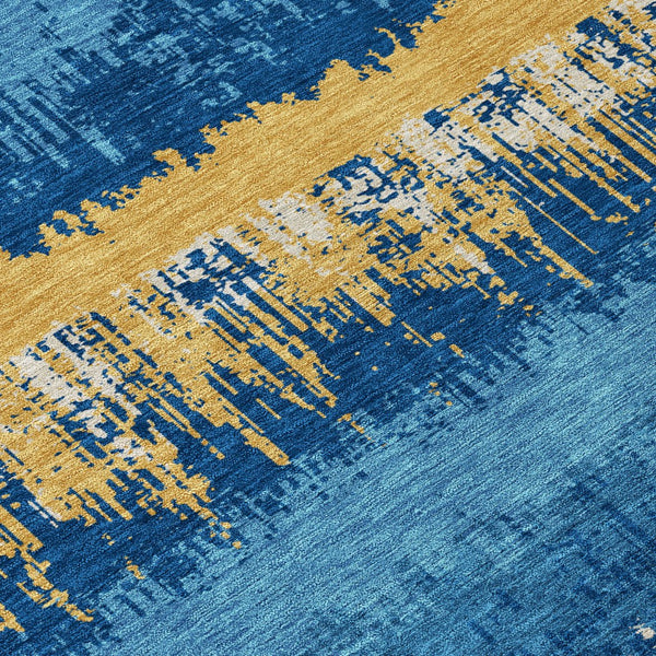 Homeroots 3' Striped Artichoke Green Beige Ivory Washable Area Rug For Indoor Outdoor Spaces, Durable Design 8' X 10' Polyester 598373