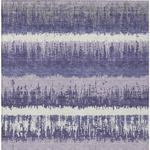 Homeroots 3' Striped Artichoke Green Beige Ivory Washable Area Rug For Indoor Outdoor Spaces, Durable Design 3' X 5' Polyester 598376