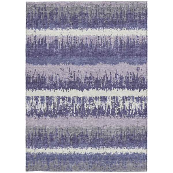 Homeroots 3' Striped Artichoke Green Beige Ivory Washable Area Rug For Indoor Outdoor Spaces, Durable Design 3' X 5' Polyester 598376