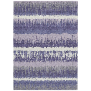 Homeroots 3' Striped Artichoke Green Beige Ivory Washable Area Rug For Indoor Outdoor Spaces, Durable Design 5' X 8' Polyester 598377