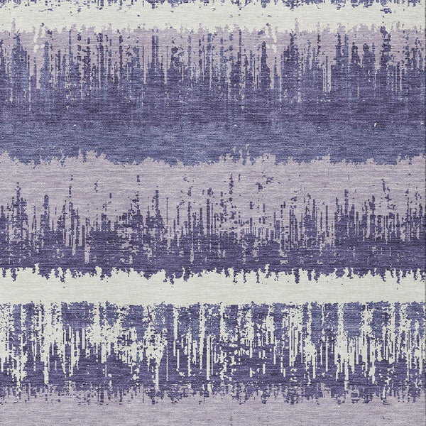 Homeroots 3' Striped Artichoke Green Beige Ivory Washable Area Rug For Indoor Outdoor Spaces, Durable Design 9' X 12' Polyester 598380