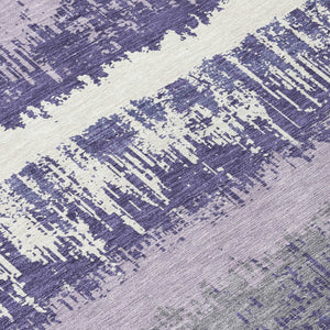 Homeroots 3' Striped Artichoke Green Beige Ivory Washable Area Rug For Indoor Outdoor Spaces, Durable Design 9' X 12' Polyester 598380