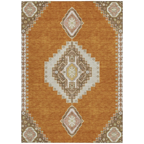 Homeroots 3' Black Gold And Gray Oriental Rug - Stylish Washable Indoor Outdoor Area Rug For Any Space 5' X 8' Polyester 598395