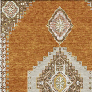 Homeroots 3' Black Gold And Gray Oriental Rug - Stylish Washable Indoor Outdoor Area Rug For Any Space 8' X 10' Polyester 598397