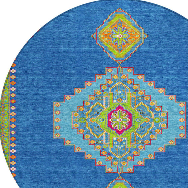 Homeroots 3' Black Gold And Gray Oriental Rug - Stylish Washable Indoor Outdoor Area Rug For Any Space 8' Round Polyester 598402