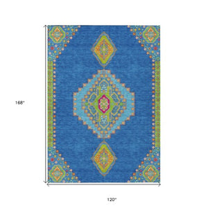 Homeroots 3' Black Gold And Gray Oriental Rug - Stylish Washable Indoor Outdoor Area Rug For Any Space 10' X 14' Polyester 598405