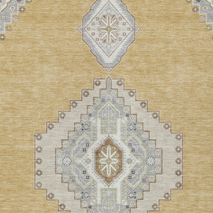 Homeroots 3' Black Gold And Gray Oriental Rug - Stylish Washable Indoor Outdoor Area Rug For Any Space 9' X 12' Polyester 598410