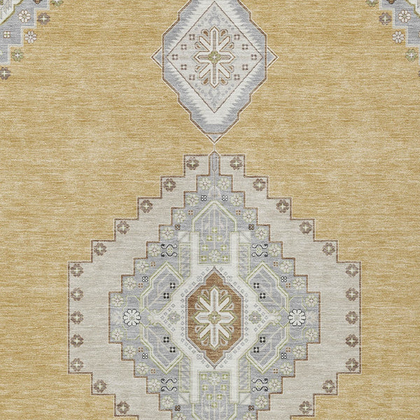 Homeroots 3' Black Gold And Gray Oriental Rug - Stylish Washable Indoor Outdoor Area Rug For Any Space 9' X 12' Polyester 598410