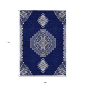 Homeroots 3' Black Gold And Gray Oriental Rug - Stylish Washable Indoor Outdoor Area Rug For Any Space 8' X 10' Polyester 598427