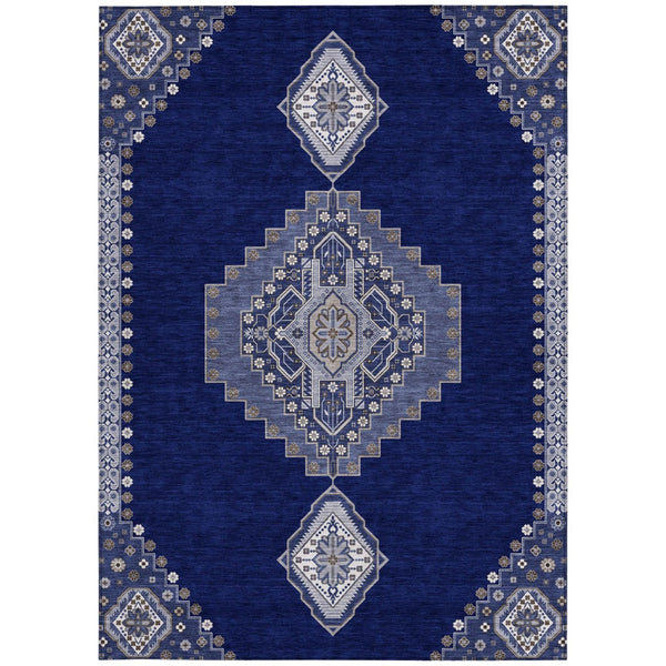 Homeroots 3' Black Gold And Gray Oriental Rug - Stylish Washable Indoor Outdoor Area Rug For Any Space 8' X 10' Polyester 598427