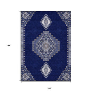 Homeroots 3' Black Gold And Gray Oriental Rug - Stylish Washable Indoor Outdoor Area Rug For Any Space 9' X 12' Polyester 598428