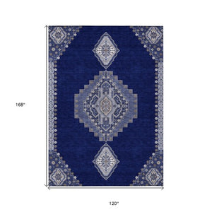 Homeroots 3' Black Gold And Gray Oriental Rug - Stylish Washable Indoor Outdoor Area Rug For Any Space 10' X 14' Polyester 598429